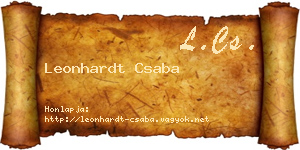 Leonhardt Csaba névjegykártya